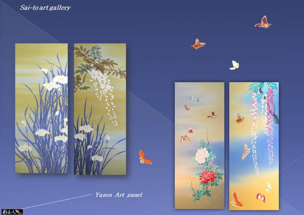 友禅パネル菖蒲・牡丹